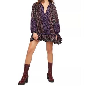 Free People Lost In You Mini ruffle hem Dress size small